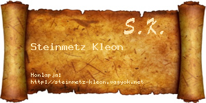 Steinmetz Kleon névjegykártya